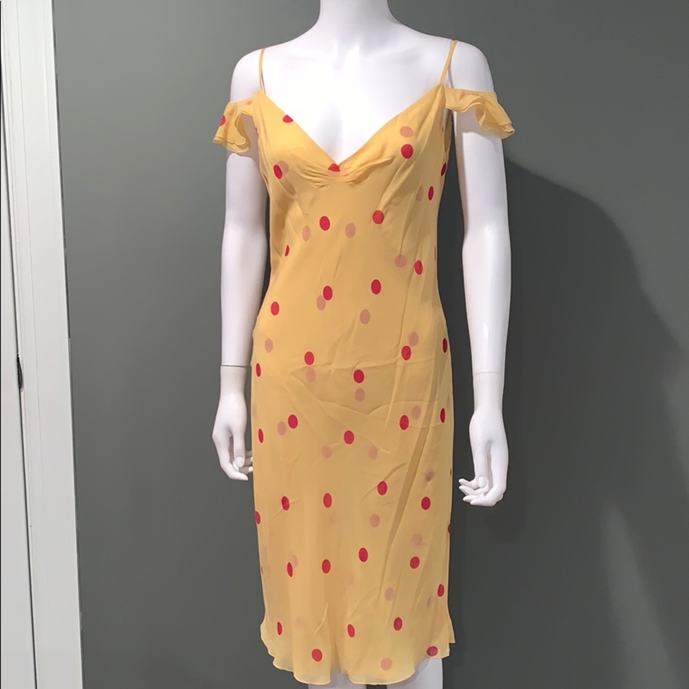 Hugo Buscati WOMANS yellow polka dot dress SZ.8
